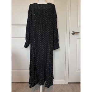 Evoked Vila Womens Polka Dot Maxi Dress Black & White Size 16 EcoVero Fabric Lon